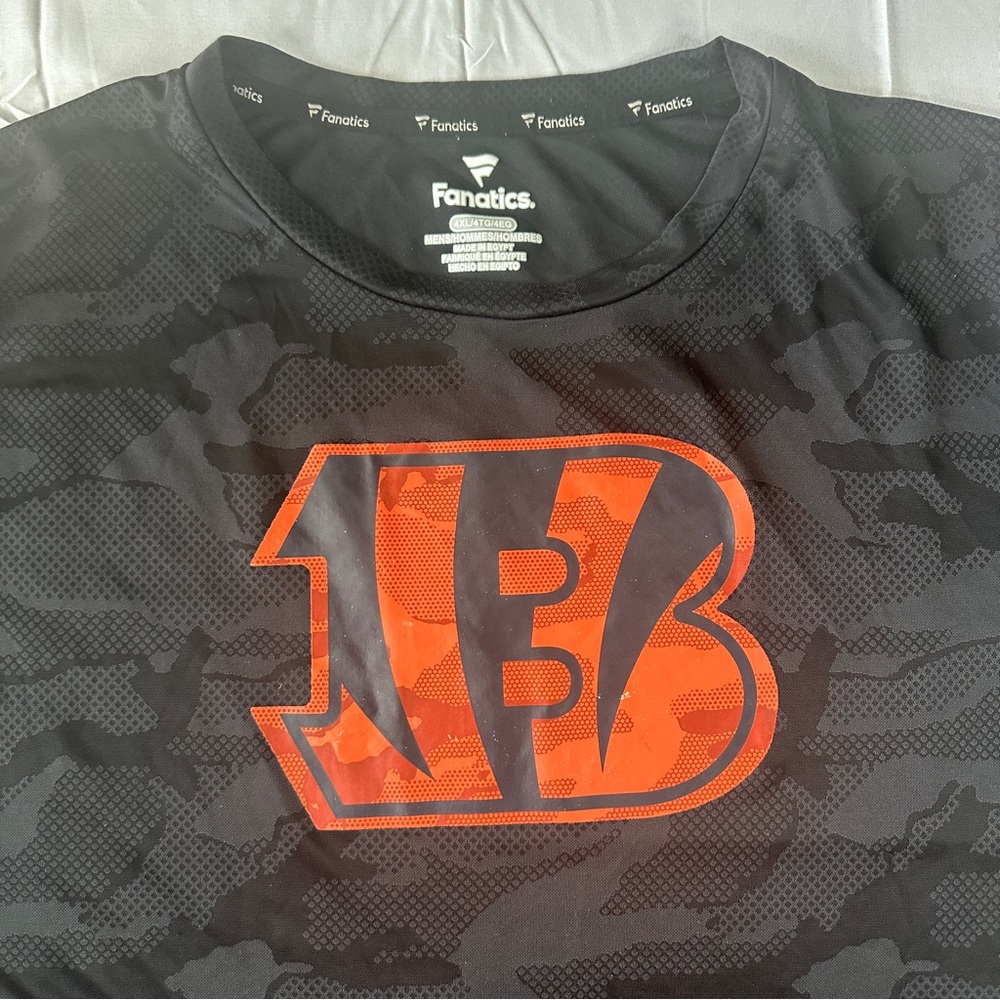 Cincinnati Bengals Fanatics Black Camo Mens Short Sleeve Tshirt Size 4XL - 320